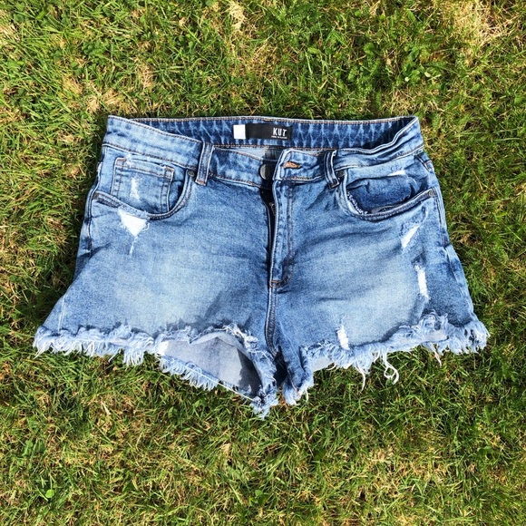 Kut from the Kloth Pants - KUT from the Kloth Jane High-Rise Jean Shorts Distressed Raw Frayed Hem Size 6